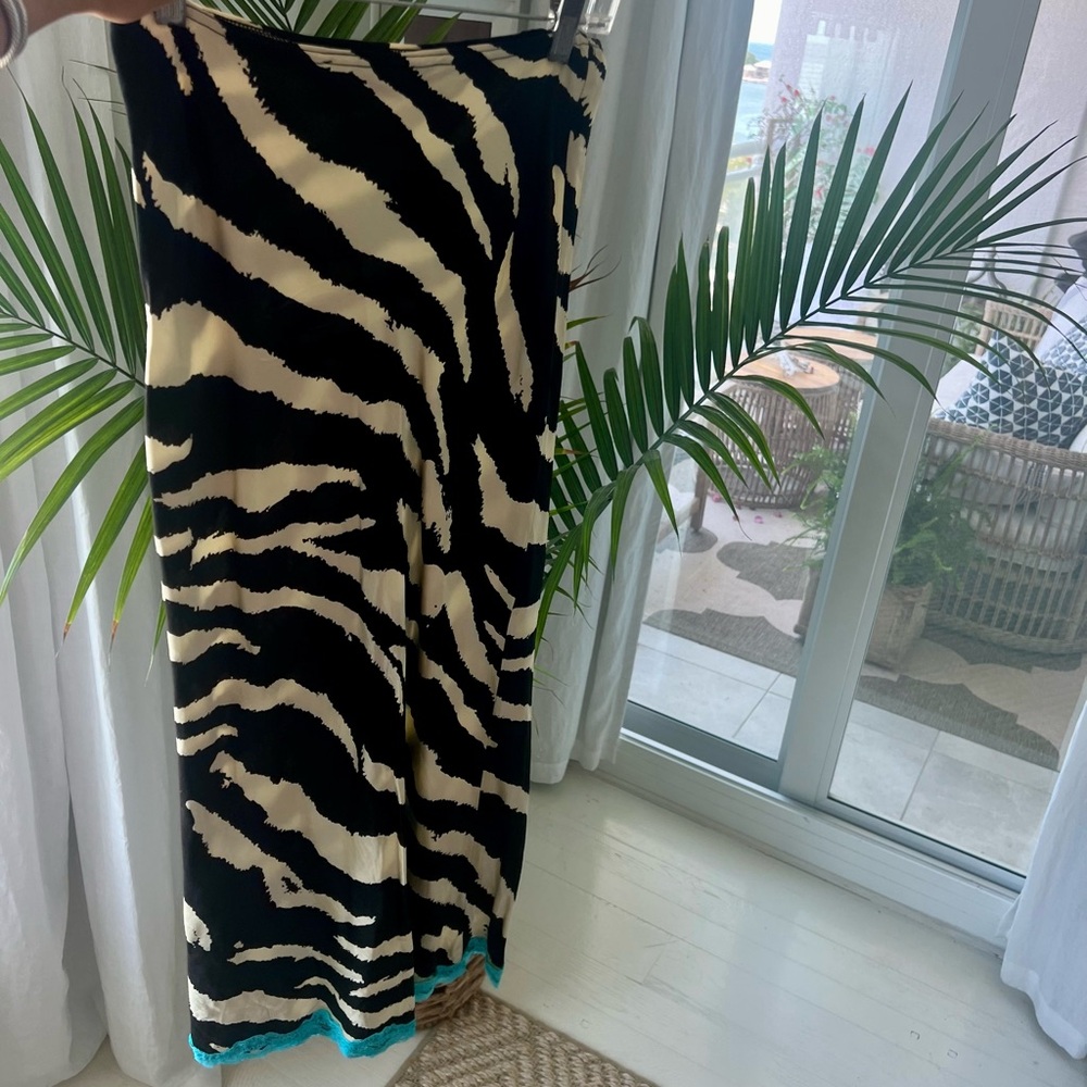 Topshop Animal Print Slip Skirt